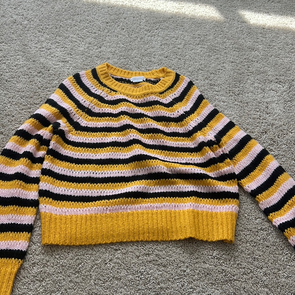 Yellow pink black lovers and friends womens sweater